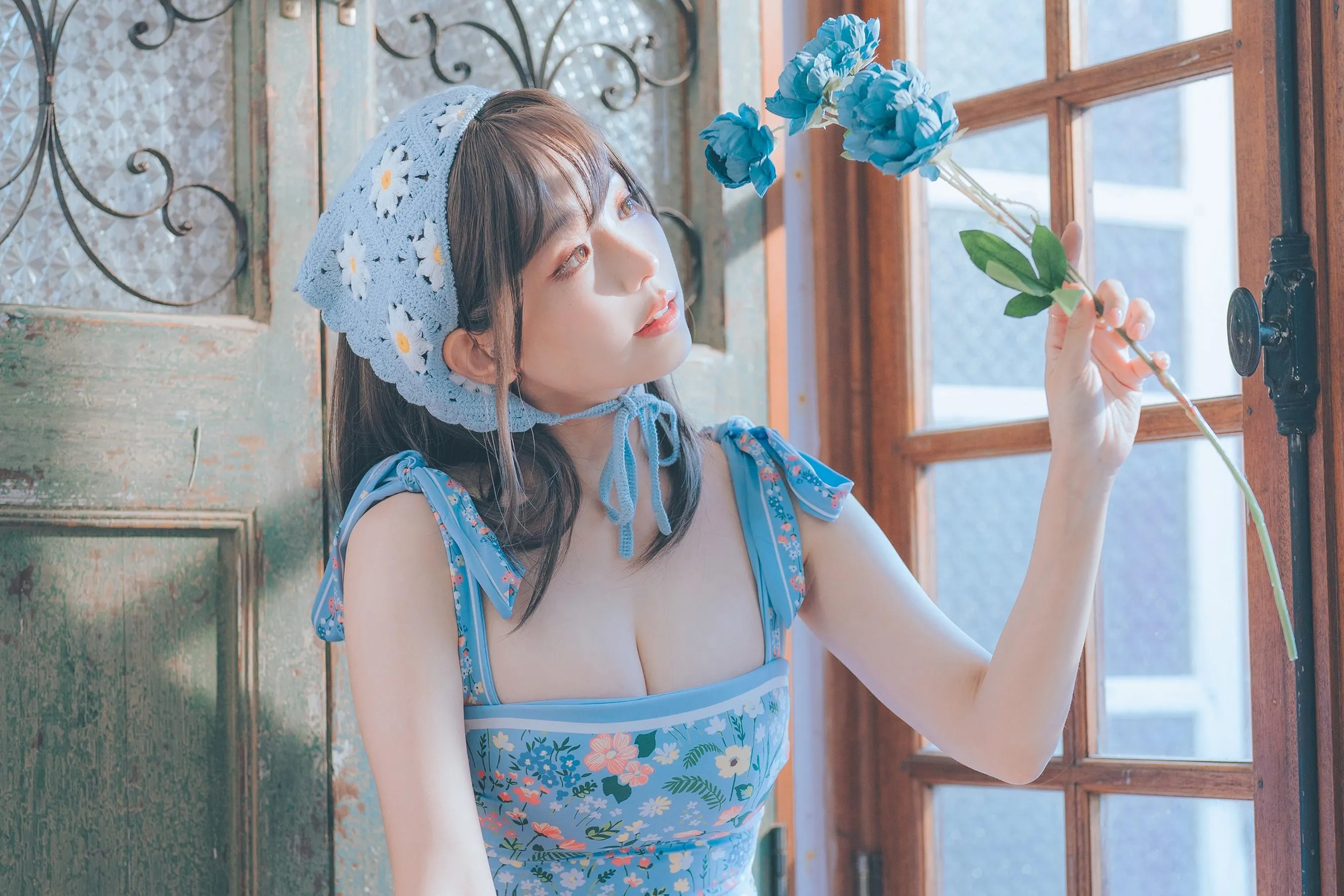 ElyEE子 – NO.122 2023.august D-復古水藍花 Vintage Aqua Blossom [39P]插图3